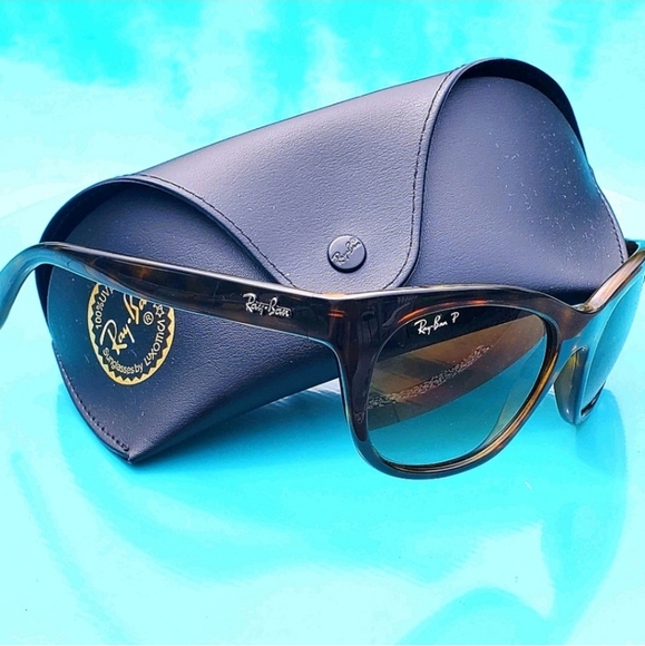 RAY-BAN Brown Gradient Rectangular Sunglasses, New - Picture 12 of 15